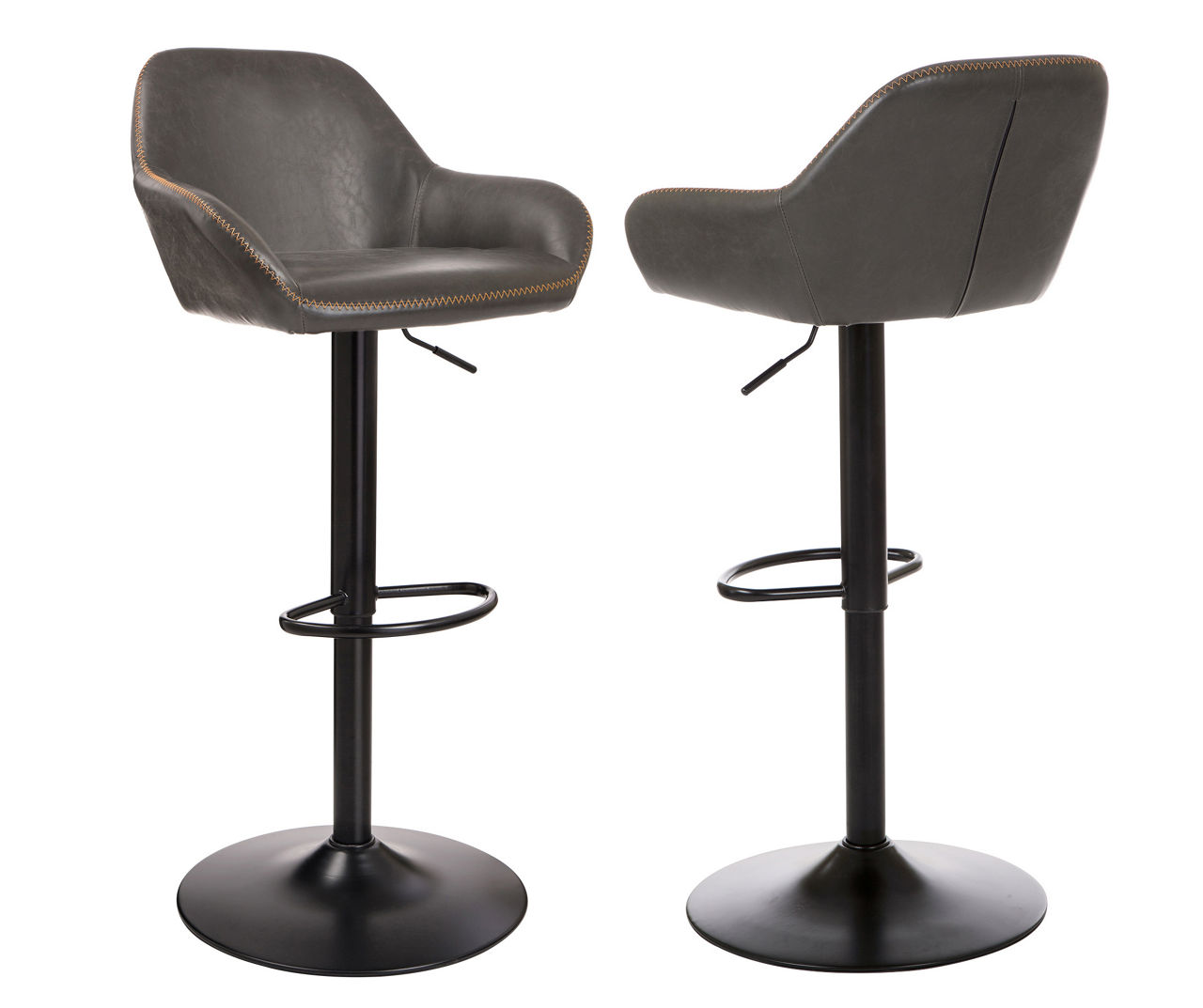 Glitzhome Glitzhome MidCentury Modern Faux Leather Adjustable Bar