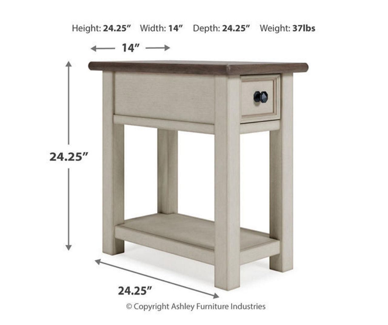 Bolanburg chairside end table discount with usb ports & outlets