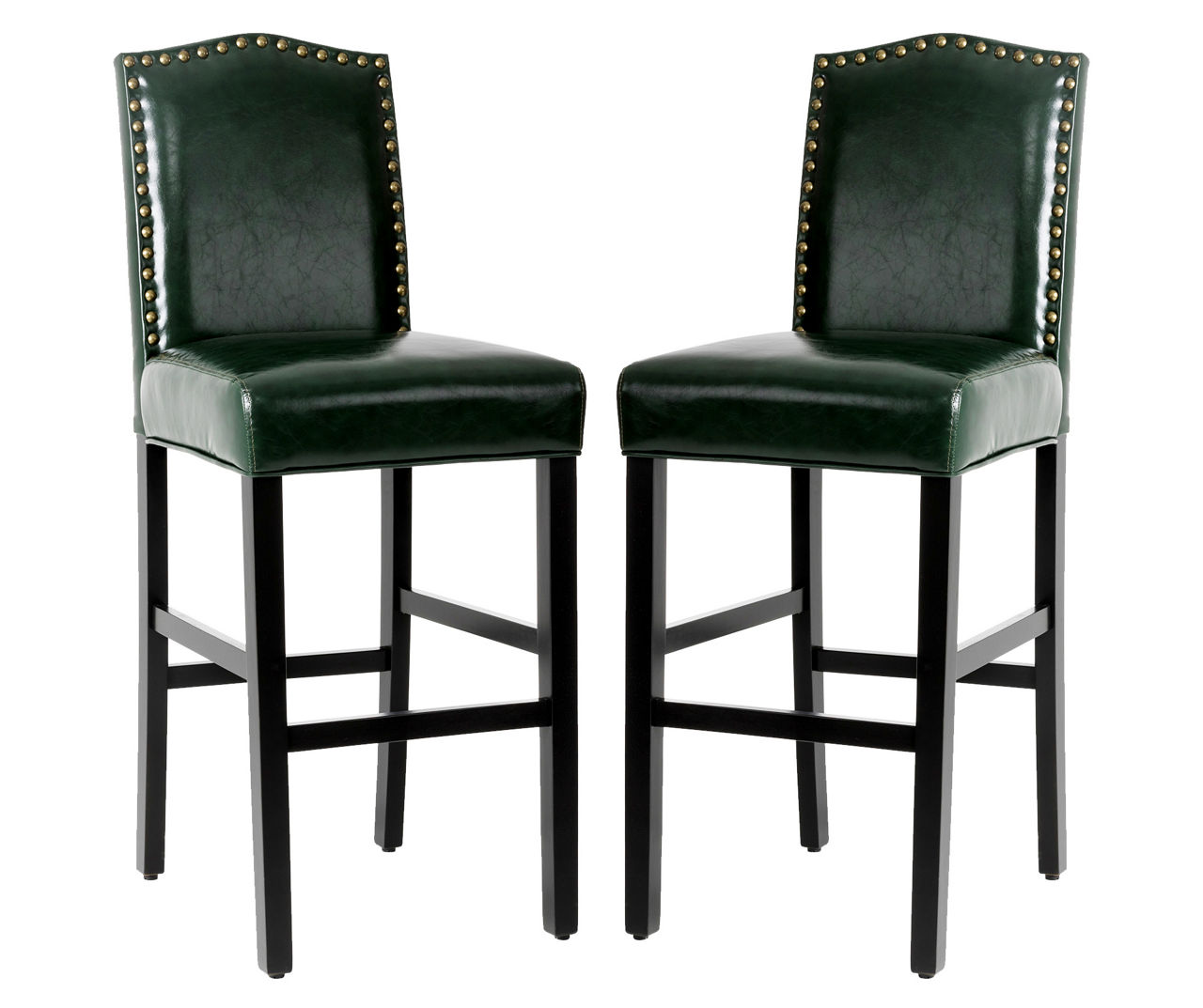 Glitzhome Glitzhome 45" Faux Leather HighBack Bar Stools, 2Pack Big