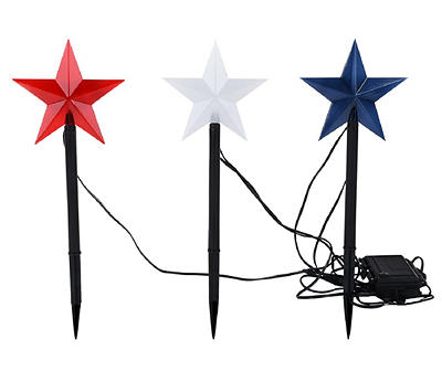 Red, White & Blue Star 3-Piece Light-Up Pathway Marker Set