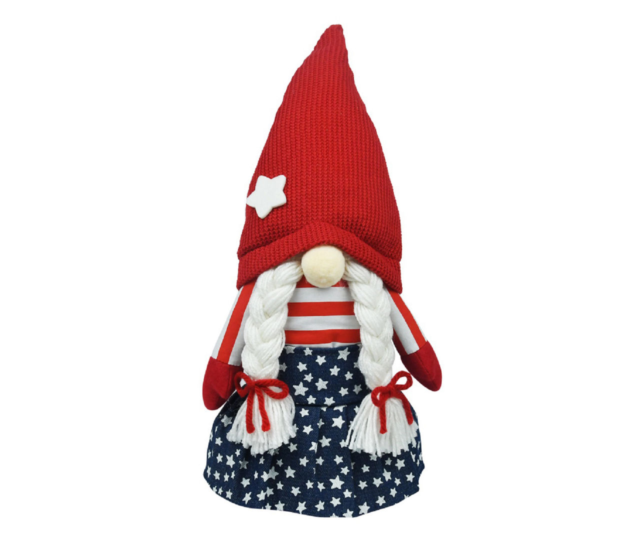 Patriotic Pigtail Gnome Plush Tabletop Decor