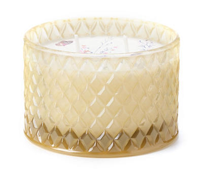 Honey Almond Tan Diamond-Embossed Jar Candle, 10 oz.