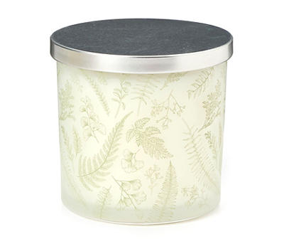 Eucalyptus Sage Green Floral Decal Jar Candle, 14 oz.