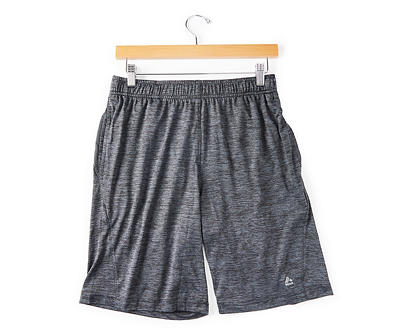 RBX Men's Charcoal Space-Dye Mesh-Knit Shorts