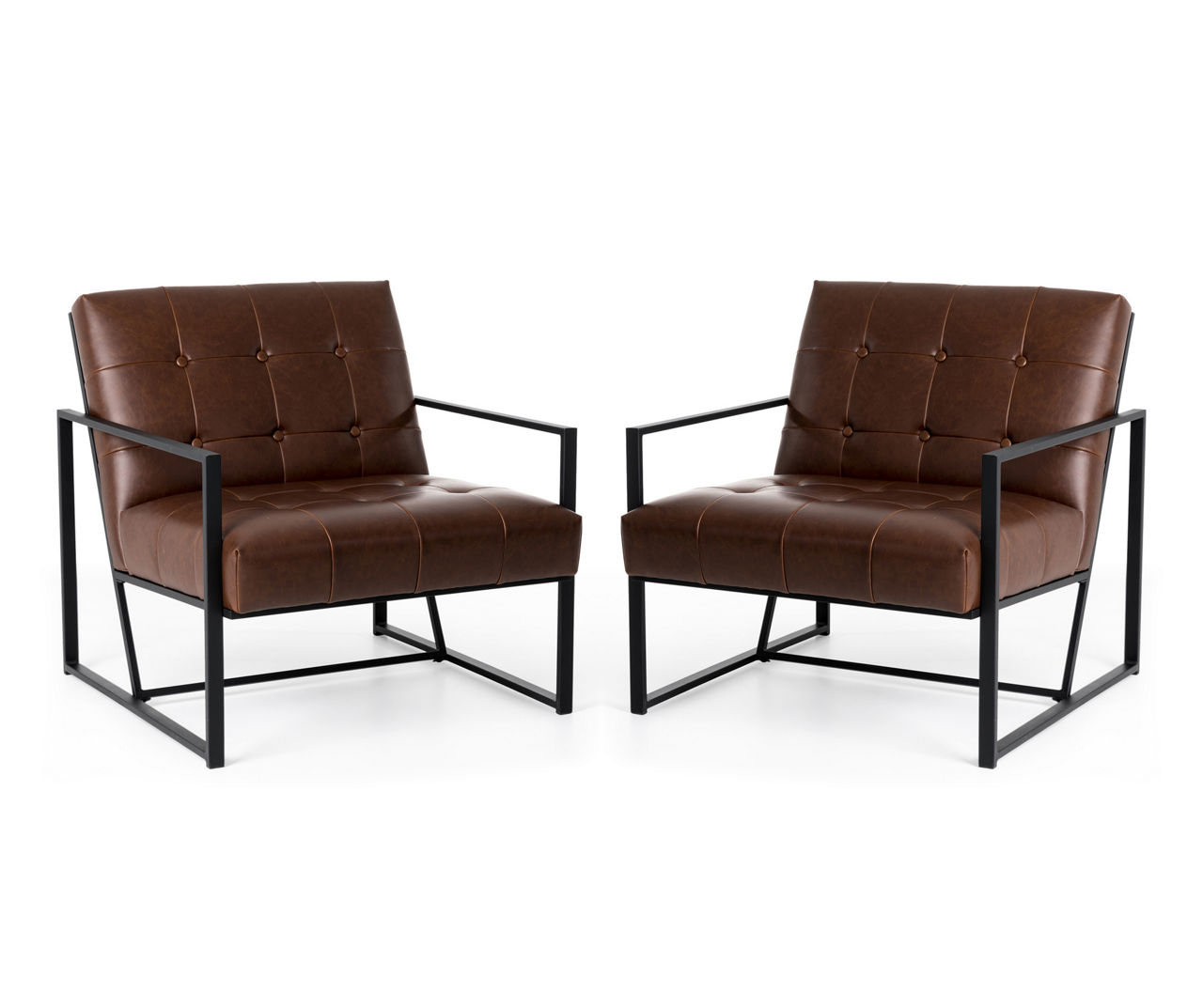 Glitzhome Glitzhome Modern Industrial Faux Leather Accent Chairs