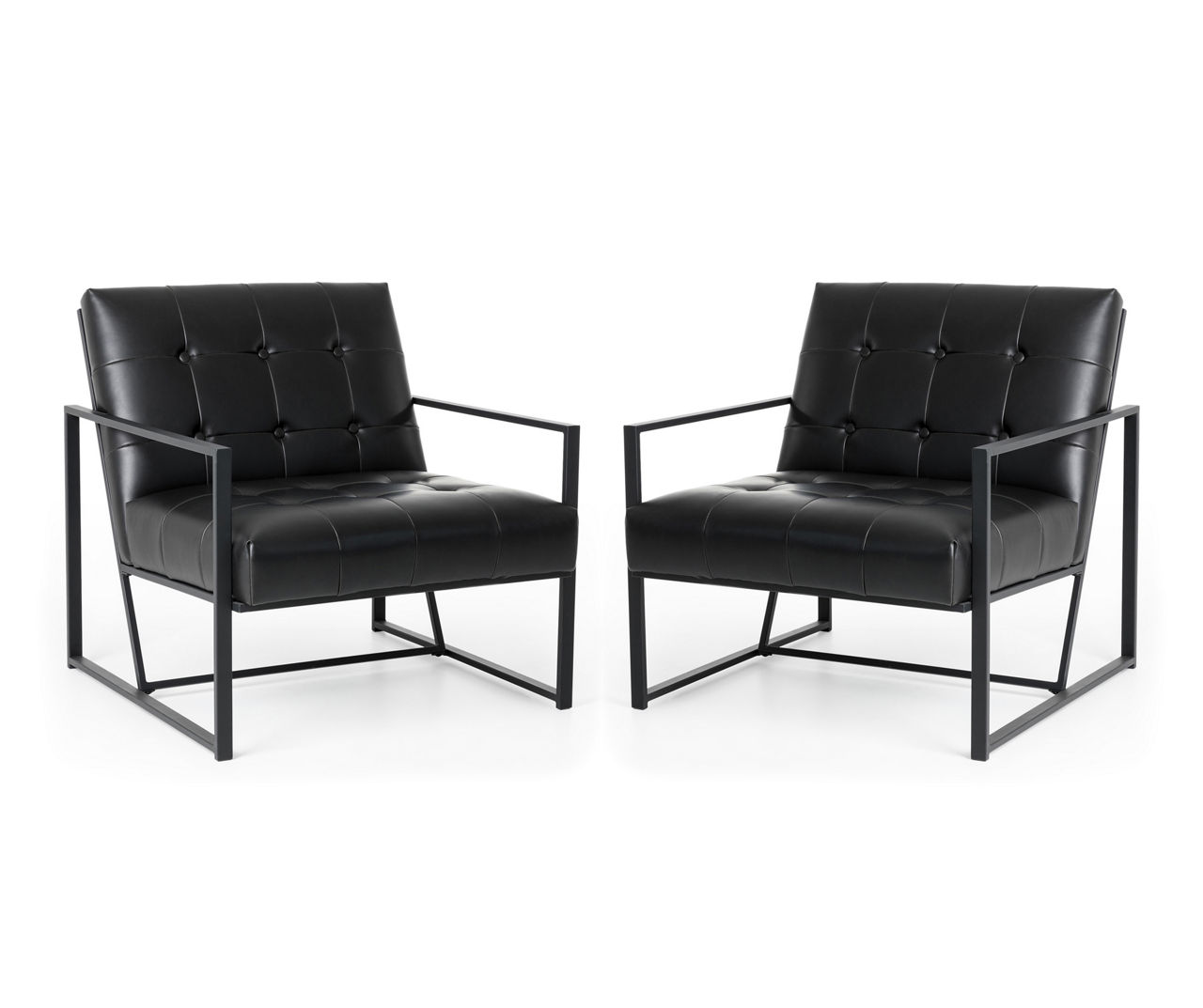 Glitzhome Glitzhome Modern Industrial Faux Leather Accent Chairs