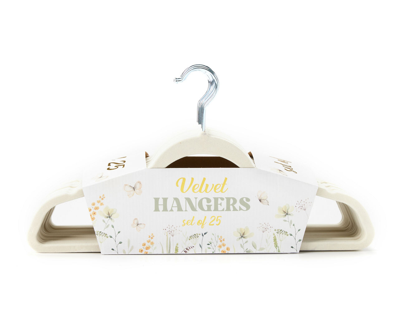 Ivory Slim-Profile Non-Slip Velvet Hangers (25-Pack)