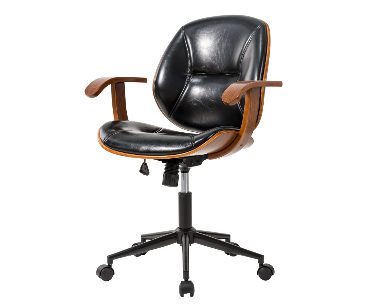 Glitzhome Black Faux Leather Adjustable Office Chair Big Lots