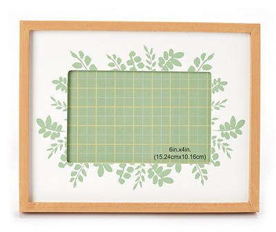 White & Green Floral Picture Frame, (4