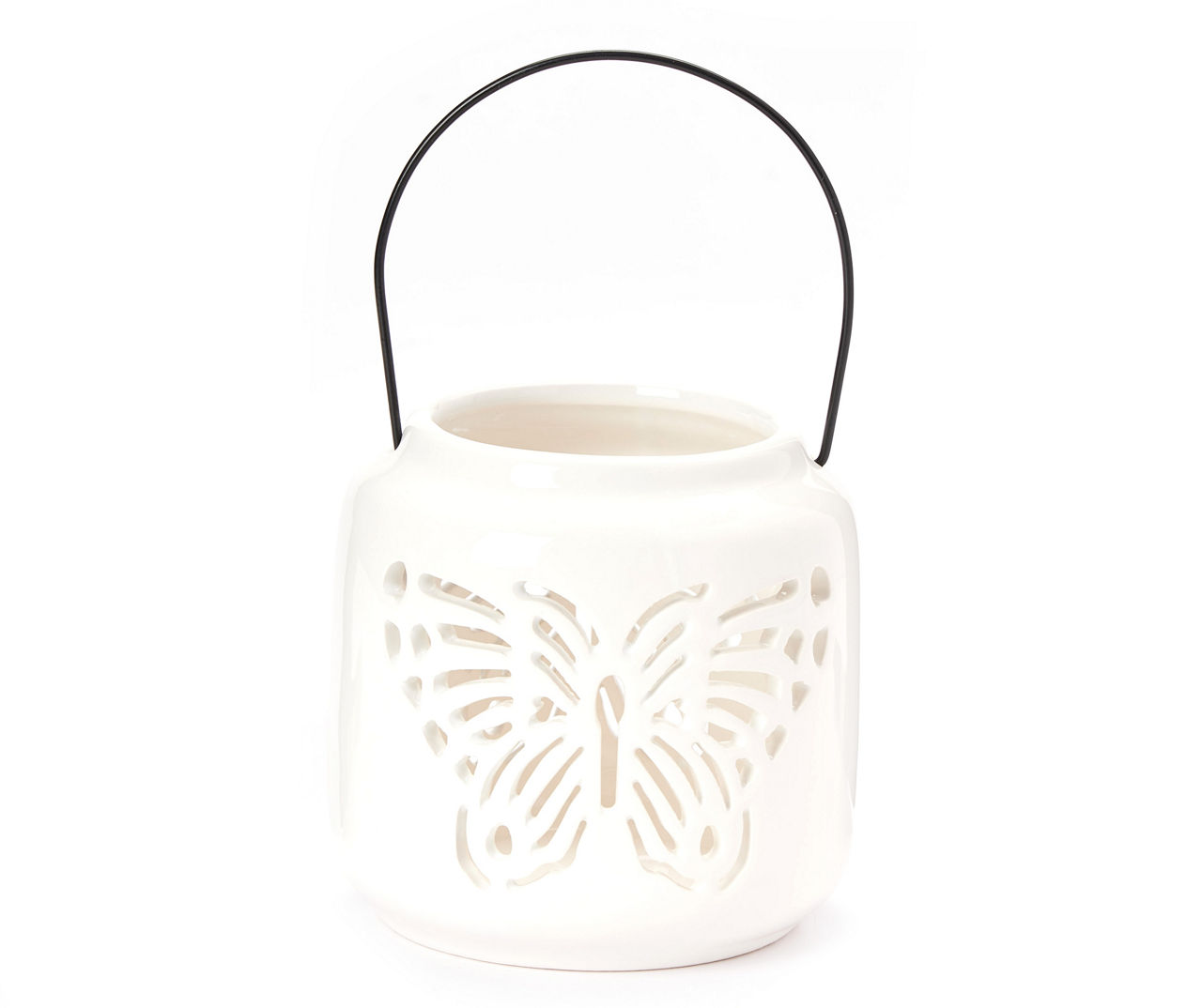 White Cutout Butterfly Mini Ceramic Lantern Big Lots