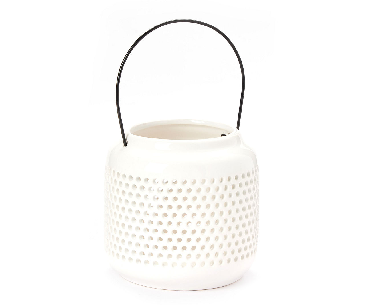 White Cutout Dots Mini Ceramic Lantern Big Lots