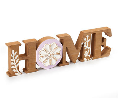 "Home" Brown & Purple Medallion Word Plaque