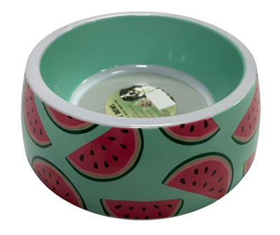 Green Watermelon Melamine Pet Bowl, (7
