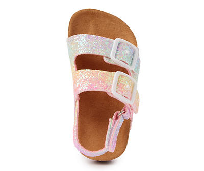Toddler Pastel Glitter Double-Buckle Heel-Strap Sandal