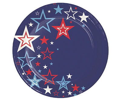 Patriotic Stars Paper Dinner Plates, 20-Count