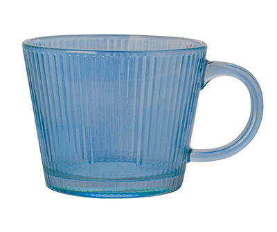 Blue Barista Glass Mug, 13.5 Oz.