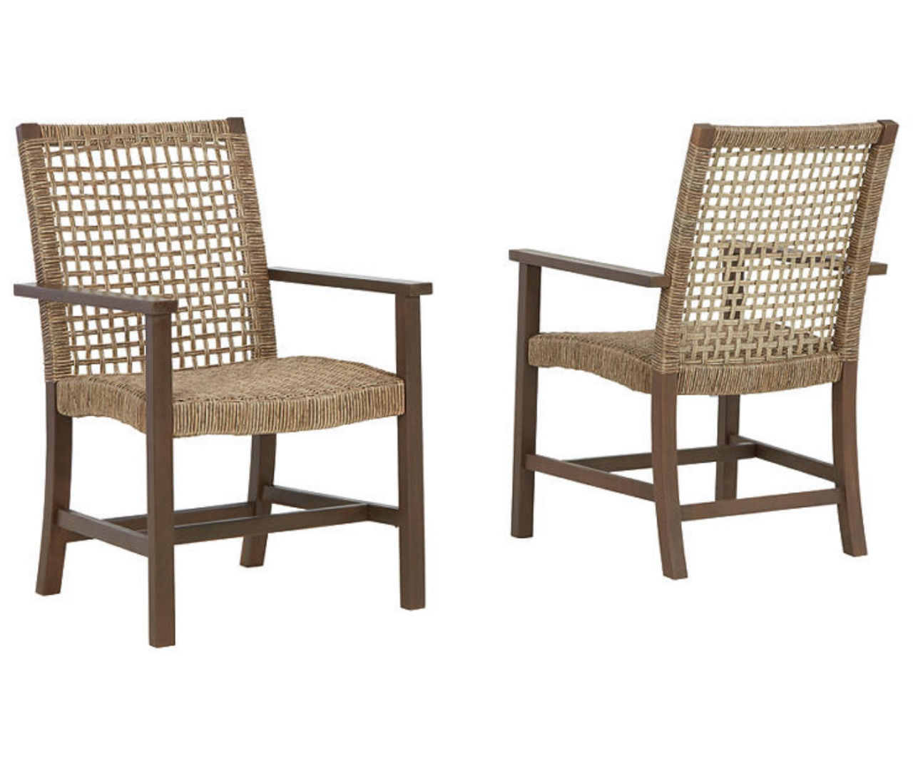 Germalia All-Weather Wicker Patio Dining Armchairs, 2-Pack