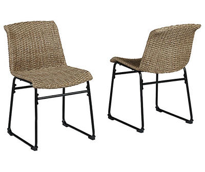Amaris All-Weather Wicker Patio Dining Chairs, 2-Pack