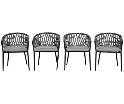Palm Bliss All-Weather Wicker Cushioned Patio Dining Chairs, 4-Pack