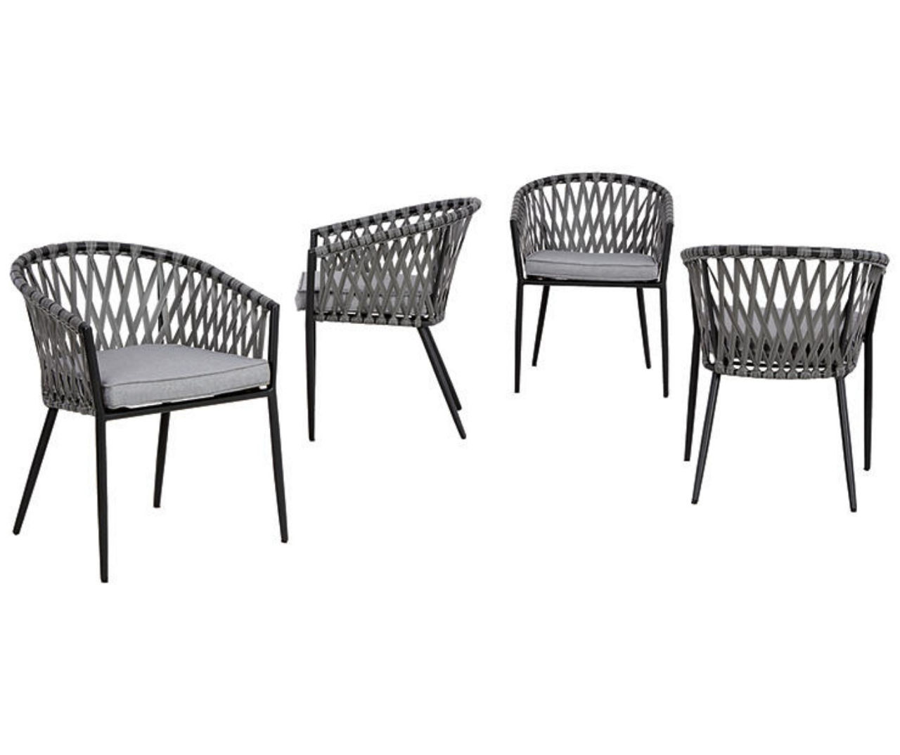 Palm Bliss All-Weather Wicker Cushioned Patio Dining Chairs, 4-Pack