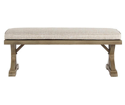 Beachcroft Wood Look Cushioned Patio Dining Bench