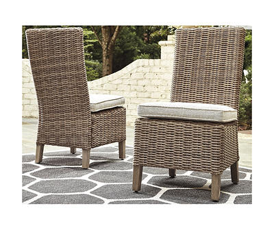 Beachcroft All-Weather Wicker Cushioned Patio Dining Chairs, 2-Pack