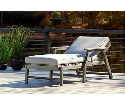 Visola Wood Look Cushioned Patio Chaise Lounge