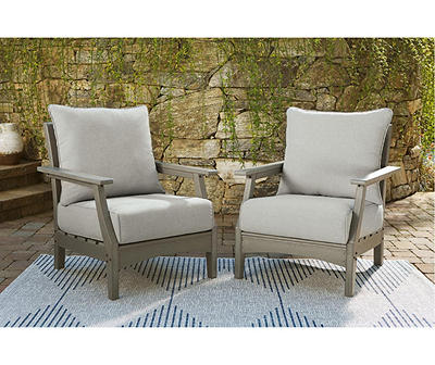 Visola Wood Look Cushioned Patio Lounge Chairs, 2-Pack