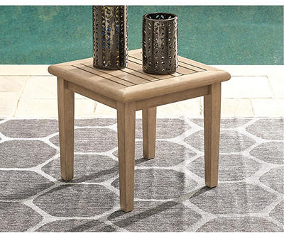 Gerianne Gray-Brown Wood Patio End Table
