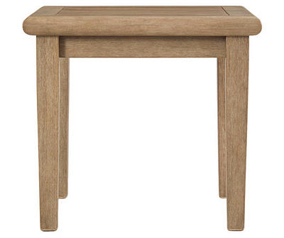 Gerianne Gray-Brown Wood Patio End Table