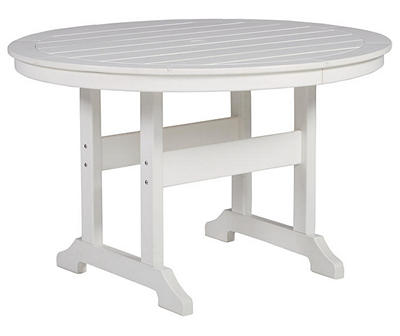 Crescent Luxe White Slat Patio Dining Table