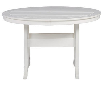 Crescent Luxe White Slat Patio Dining Table