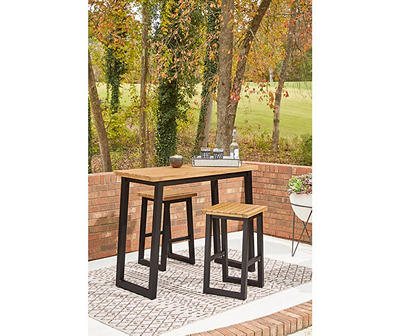 Town Wood 3-Piece Patio Counter Table Set