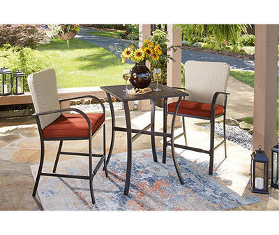 Tianna All-Weather Wicker 3-Piece Cushioned Patio Counter Table Set