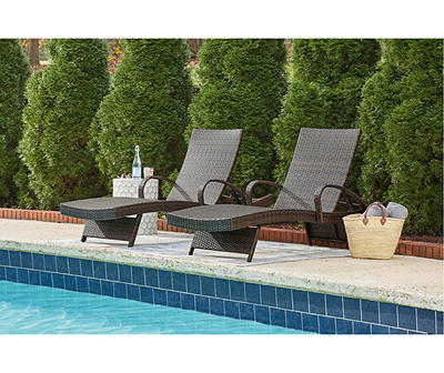 Kantana All-Weather Wicker Patio Chaise Lounge Chairs, 2-Pack