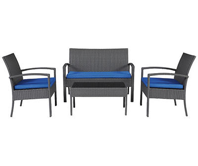 Alina 4-Piece All-Weather Wicker Cushioned Patio Seating Set