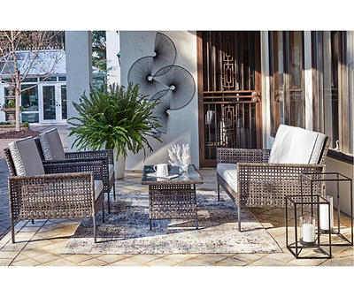 Lainey All-Weather Wicker 4-Piece Cushioned Patio Seating Set