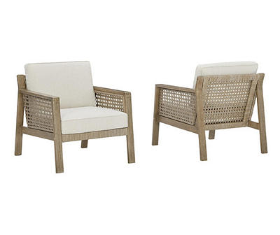 Barn Cove Wood Cushioned Patio Lounge Chairs, 2-Pack