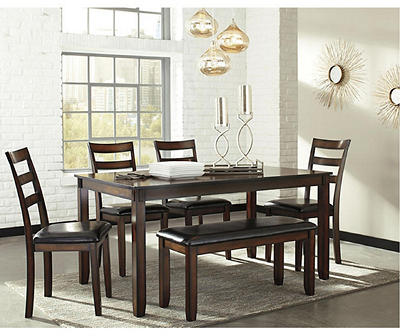 Coviar 6-Piece Dining Set with Bench