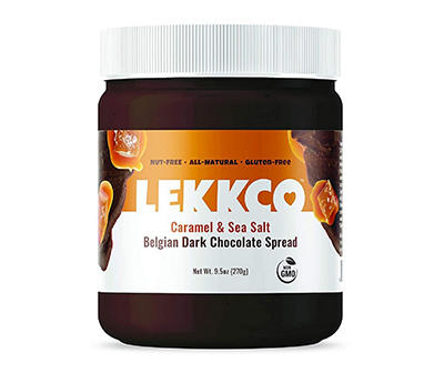 Lekkco Caramel & Sea Salt Belgian Dark Chocolate Spread, 9.5 Oz.