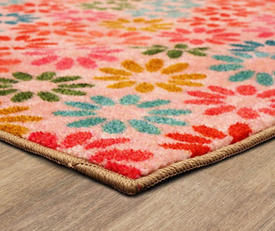 Enchanted Floral Pink & Multi-Color Area Rug, (3' 4