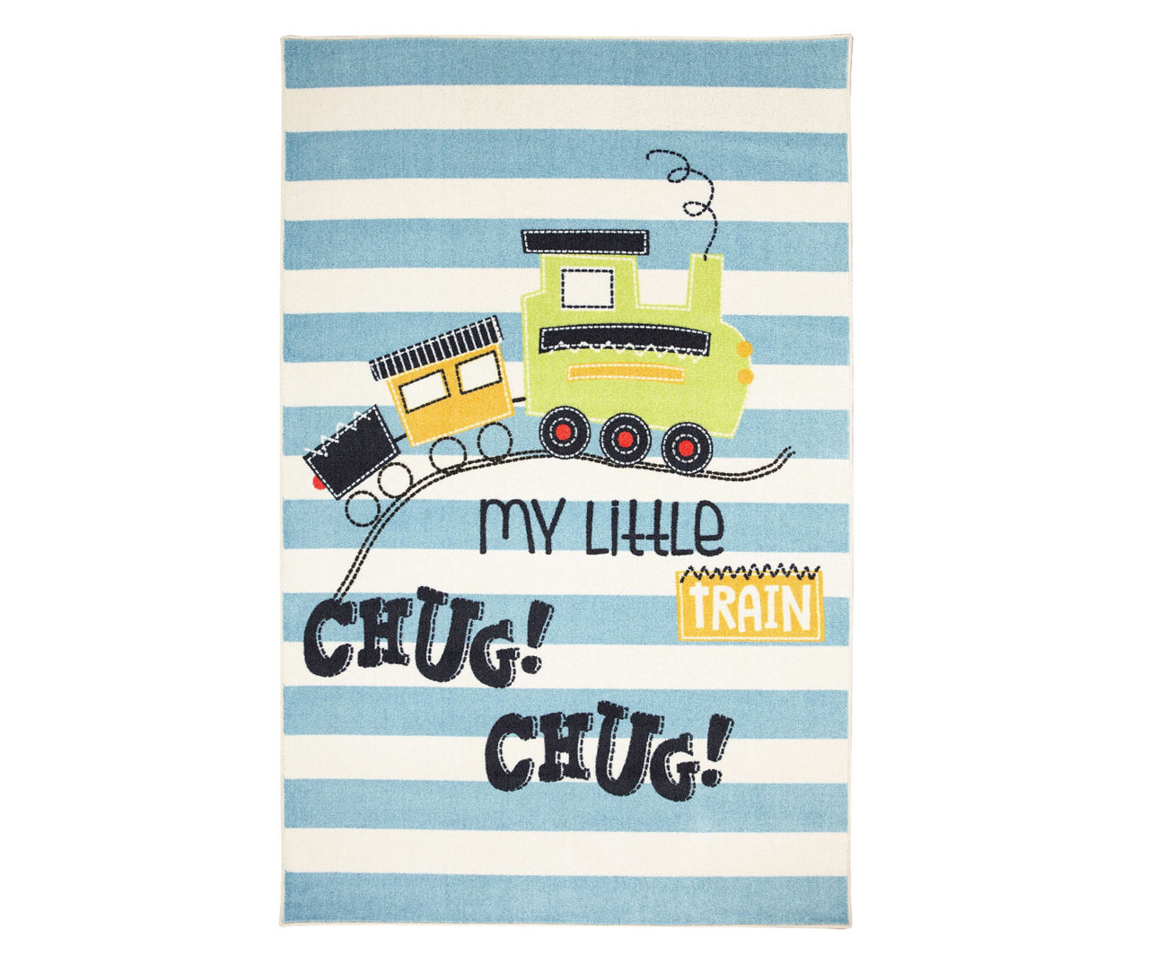 Mohawk Mohawk My Little Train Blue & White Stripe Area Rug Big Lots