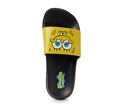 Nickelodeon Kids' SpongeBob SquarePants Black & Yellow Character Slide