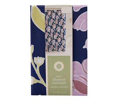 Juliet Navy & Lilac Botanical Shower Curtain