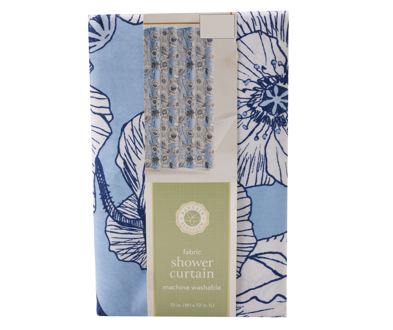 Blue & White Poppy Shower Curtain