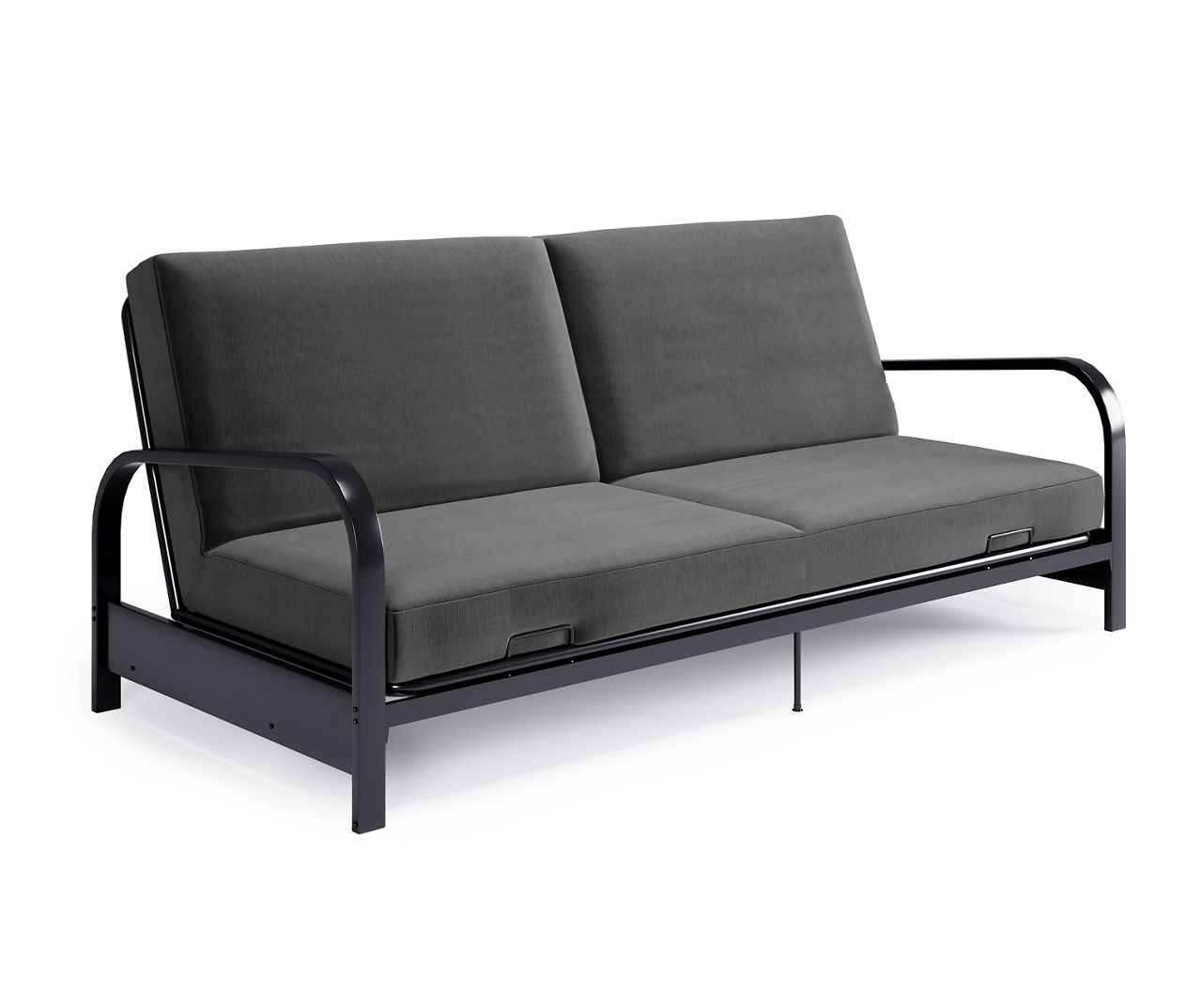 Black Metal Futon w/8 Inch Futon Pad - Miami Direct Furniture