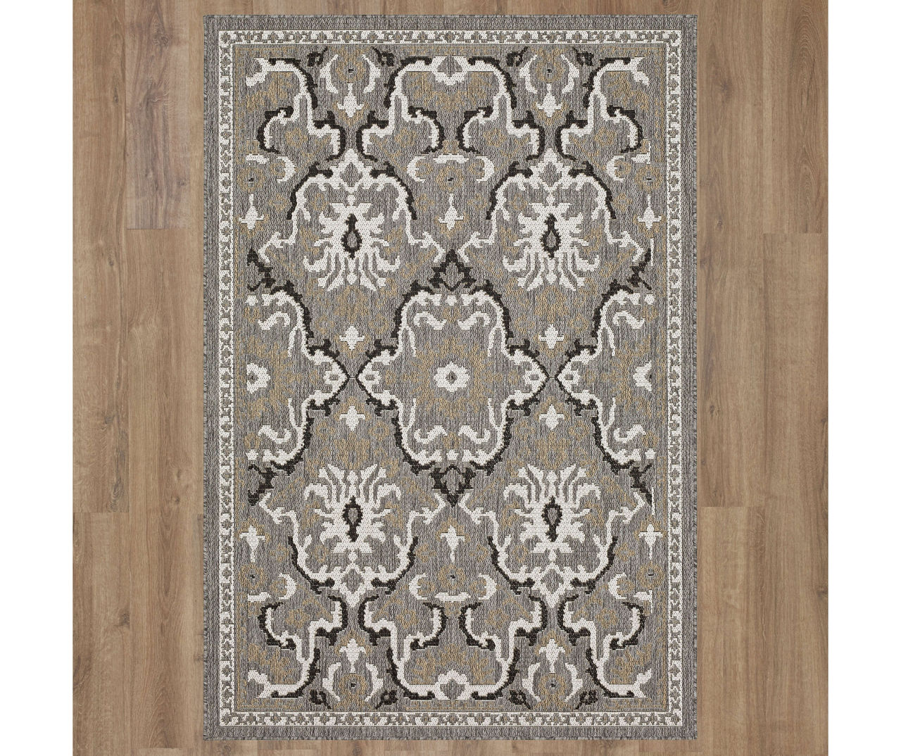 FOSS FLOORS Vintage Taupe/White 6x8 Area Rug - TPR, Outdoor Rugs