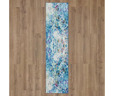 Art Explosion Blue & White Abstract Area Rug, (2' x 3')