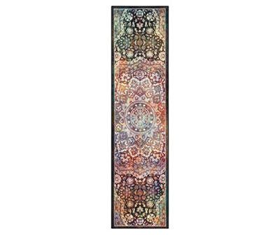 Joliet Black & Multi-Color Mandala Runner Rug, (2' x 8')