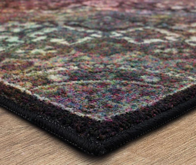 Joliet Black & Multi-Color Mandala Runner Rug, (2' x 8')